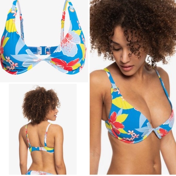 Roxy small D cup underwire bikini top she just shines - Picture 4 of 4